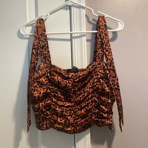 Burnt orange with Snake skin detailing top! Size: Medium